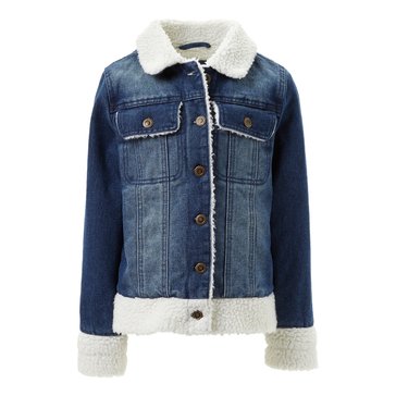 Urban Republic Little Girls' Sherpa Lined Denim Jacket