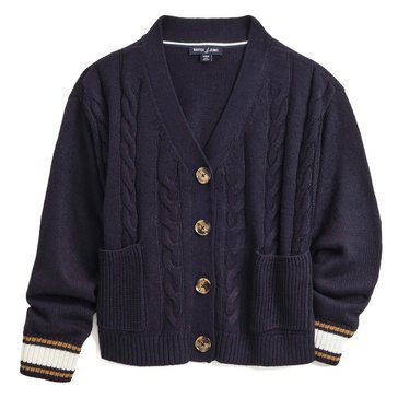 Nautica Women's Cable Cropped Cardigan