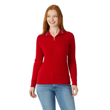 Nautica Women's Quarter Zip Sweater