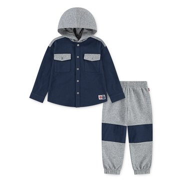 Levi's Toddler Boys' Hooded Shacket Fleece Jogger Set