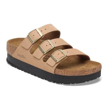 Papillio by Birkenstock Women's Florida III Platform Flex Nubuck Leather Sandal, Narrow Fit