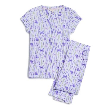 Shabby Chic Poly Span Ribbed Shirt Wide Leg Pant Set