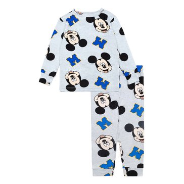 Mickey Mouse Toddler Boys' Long Sleeve Tight Fit Pajama Set, 2-Piece