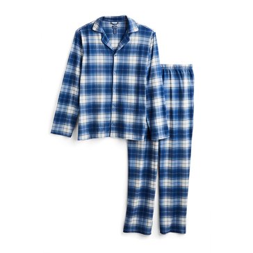 PLD Men's Notched Collar Plaid Sleep Set