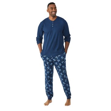 PLD Men's Waffle Crew Snowboard Pajama Set
