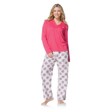 Martha Stewart Women's Snowflake Henley Sleep Set