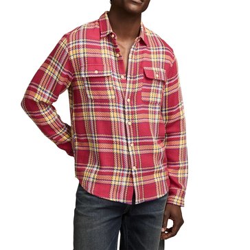Lucky Brand Men's Long Sleeve Herringbone Flannel Corduroy Utility Shirt