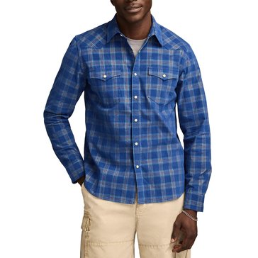 Lucky Brand Men's Long Sleeve Plaid Corduroy Western Shirt