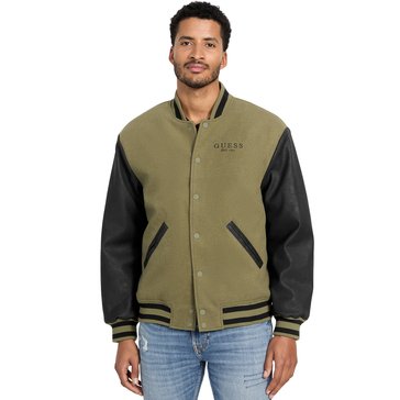Guess Men's Inge Varsity Melton Bomber Jacket