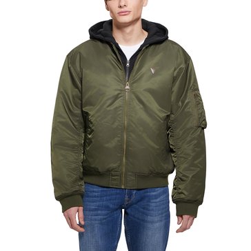 Guess Men's John Bomber Hooded Jacket