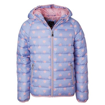 iApparel Toddler Girls' Pink Platinum Heart Puffer