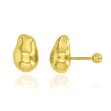 Bold Metal Molten Teardrop Stud Earrings