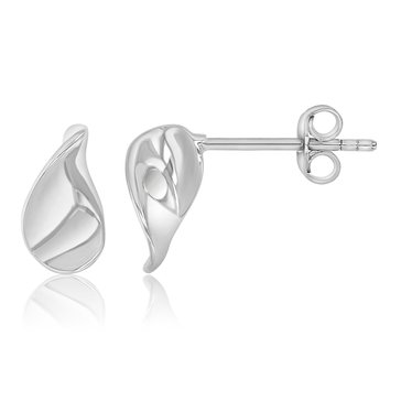 Bold Metal Twist Disc Stud Earrings