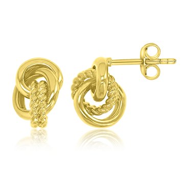 Bold Metal Intertwined Circle Stud Earrings