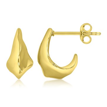 Bold Metal Elegant Curved Huggie Earrings