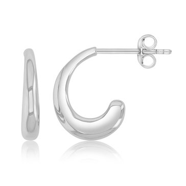 Bold Metal Polished Tapered Hoop Earrings