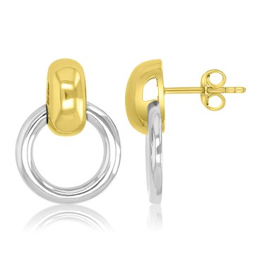 Bold Metal Circular Door Knocker Dangle Earrings