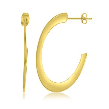 Bold Metal Thin Long Hoop Earrings