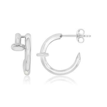 Bold Metal Nail Huggie Earrings