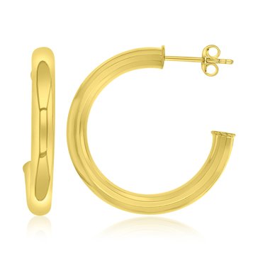 Bold Metal Tubular Hoop Earrings