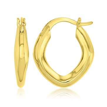 Bold Metal Polished Square Hoop Earrings