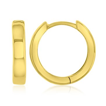 Bold Metal Polished Click Huggie Earrings