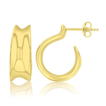 Bold Metal Concaved Hoop Earrings