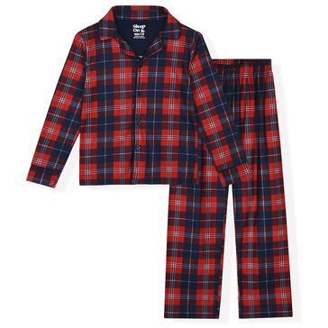 Sleep On it Big Boys' Plaid Coat Pajama Set, 2-Piece 