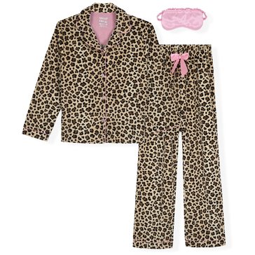 Sleep On it Big Girls' Cheeta Coat Pajama Set, 2-Piece 