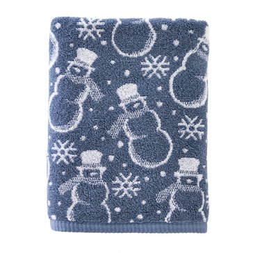 Saturday Knight Top Hat Snowman Bath Towel