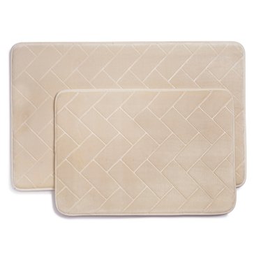 Borghese Sculpted Memory Foam 2-Piece Bath Rug Set