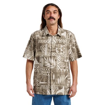 Quiksilver Men's Watermans Talk Story Aztec Print Short Sleeve Shirt