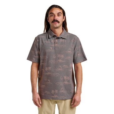 Quiksilver Men's Watermans Island Daze Print Short Sleeve Polo