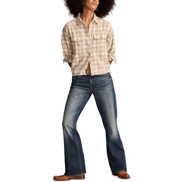 Lucky Brand Women's Flannel Cropped Shirt