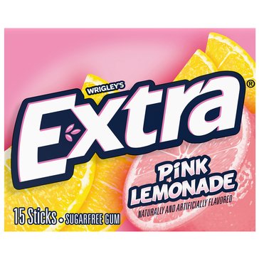 Extra Pink Lemonade Gum, 15 Sticks