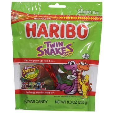 Haribo Twin Snake Gummy Candy, 8.3oz
