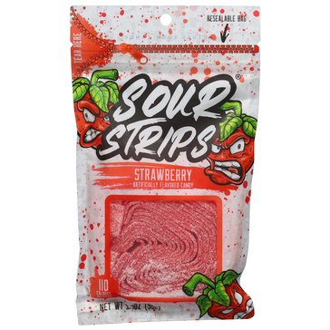 Sour Strips Strawberry  Candy, 3.4oz