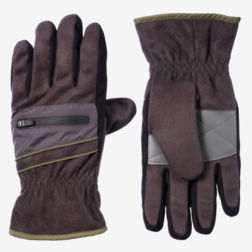Isotoner Men's Smratdri Microfiber Glove With Zipper Pouch