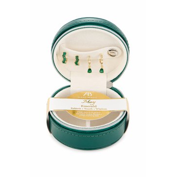 Danecraft May Emerald Colored CZ Earrings Boxed Set, Set of 2