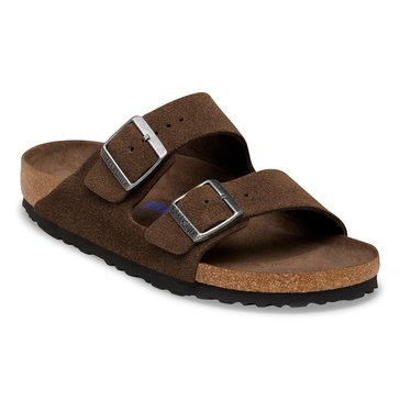 Birkenstock Men's Arizona Tonal Soft Footbed Suede Leather Clog, Regular Fit