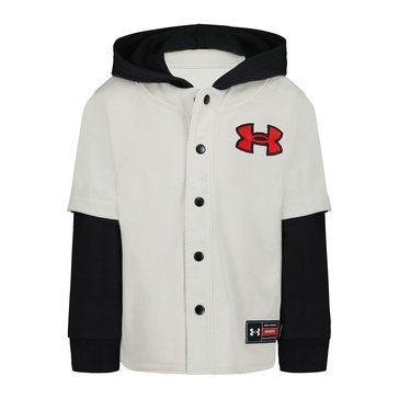Under Armour Little Boys' Long Sleeve Hooded Baseball Jersey