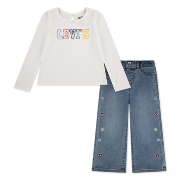 Levi's Toddler Girls' Crochet Top and Jean Set
