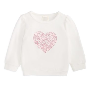 Wanderling Baby Girls' Floral Heart Velour Top