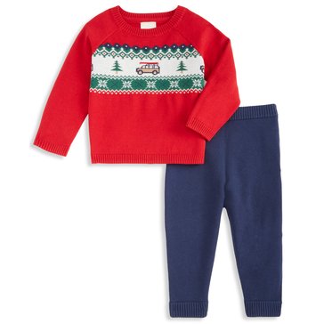 Wanderling Baby Boys' Holiday Fair Isle Sweater Set
