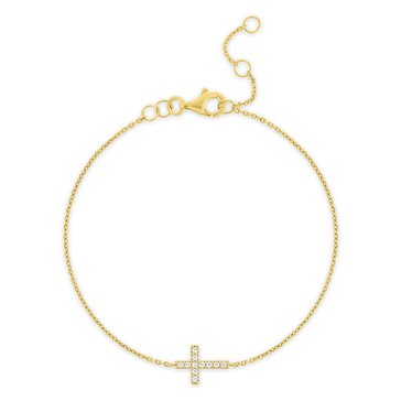 Minimalist 1/10 cttw Lab Grown Diamond Cross Bracelet