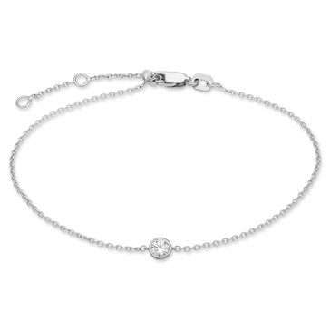 Minimalist 1/10 cttw Lab Grown Diamond Round Bezel Station Bracelet
