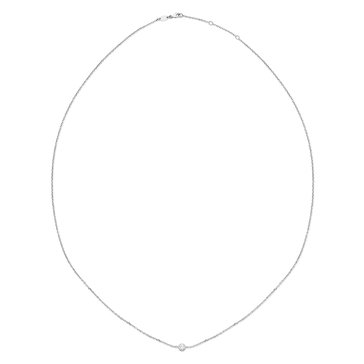 Minimalist 1/10 cttw Lab Grown Diamond Round Bezel Pendant Necklace