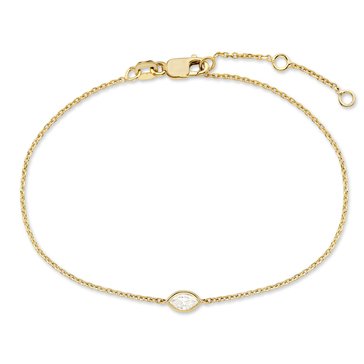 Minimalist 1/10 cttw Lab Grown Diamond Marquise Bezel Station Bracelet