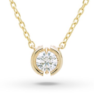 Minimalist 1/4 cttw Lab Grown Diamond Partial Bezel Pendant