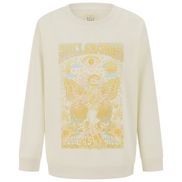 Billabong Big Girls' Love Is All Fleece Crewneck Sweatshirt